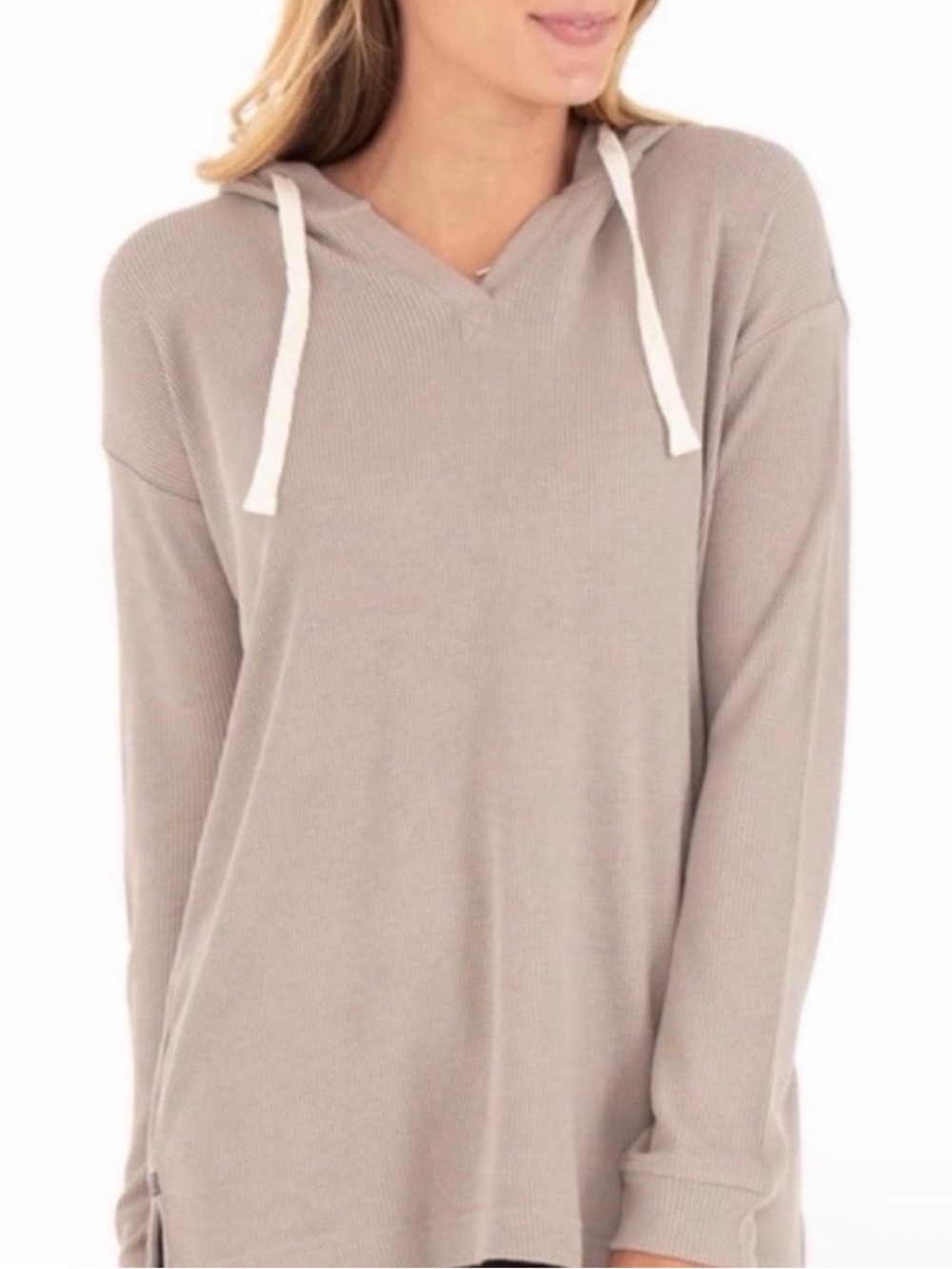 FREE FLY Hoodie Bamboo Waffle Knit Stretch Casual Active Layers Outdoor Hike